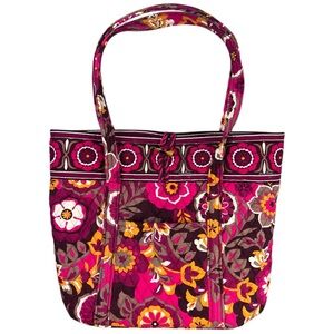 Vera Bradley Carnaby Handbag Purse Shoulder Bag Tote Zip Closure Retired 15”x13”